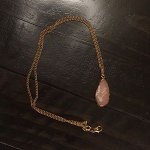 Gold and pink stone necklace